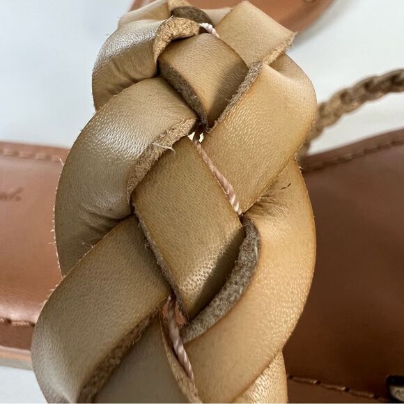 Universal Thread Hilda Braided Faux Leather Mushroom Tan Slide Sandals Size 8 - Picture 4 of 12